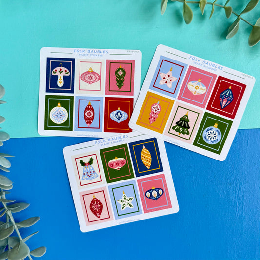Stamp Stickers – Folk Baubles Collection