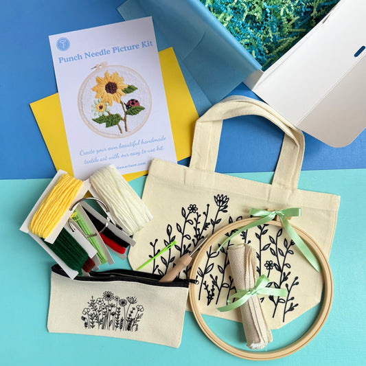 Punch Needle Picture Kit – Sunflower & Ladybird Design