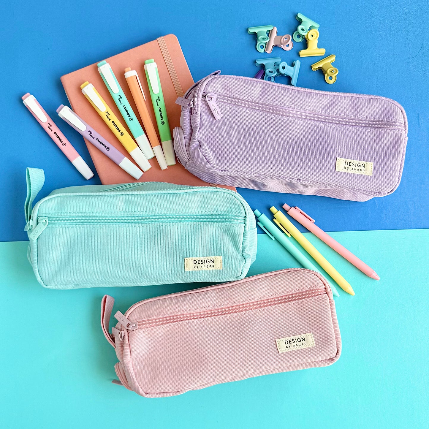 Large 4 Compartment Pencil Case – Zipped Organiser Pouch