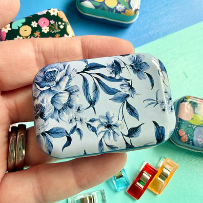 Floral Craft Clip Tin – 8 Multi-Use Clips for Sewing & Paper Crafts