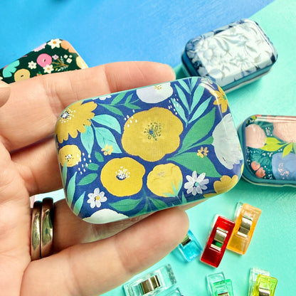 Floral Craft Clip Tin – 8 Multi-Use Clips for Sewing & Paper Crafts