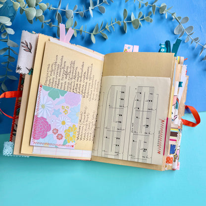 Handmade Junk Journal Unicorn, Rainbow Whimsical Cover
