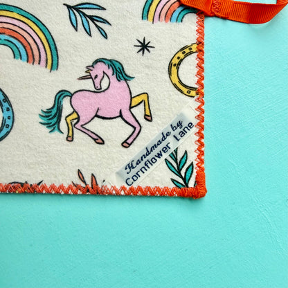 Handmade Junk Journal Unicorn, Rainbow Whimsical Cover
