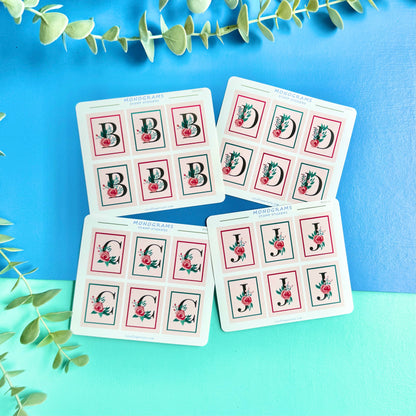 Stamp Stickers - Floral Monogram Collection