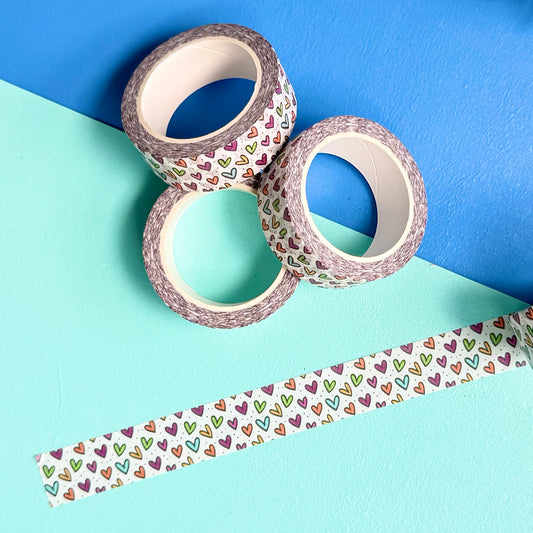 Neon Hearts Washi Tape