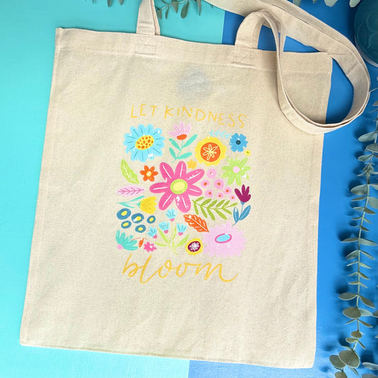 Cotton Tote Bag  'Let Kindness Bloom'
