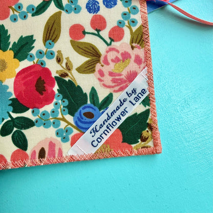 Handmade Journal Rifle Paper Co Fabric - Vintage Blossoms