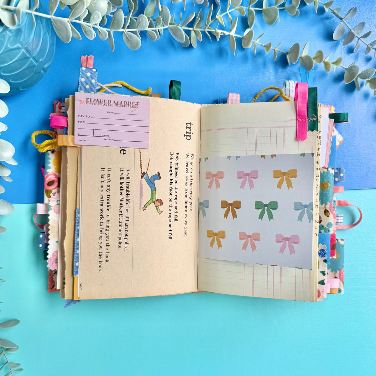 Handmade Journal Rifle Paper Co Fabric - Vintage Blossoms