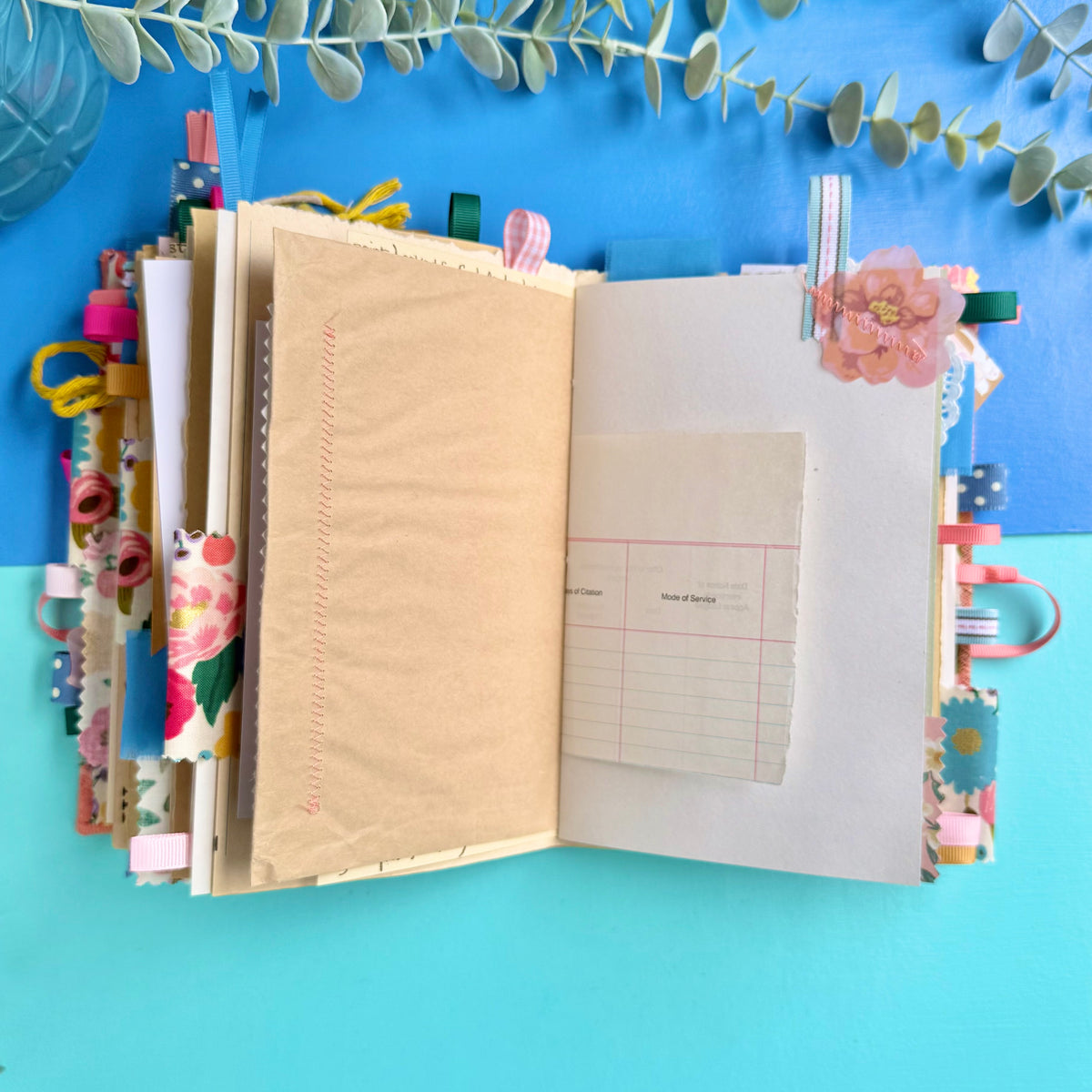 Handmade Journal Rifle Paper Co Fabric - Vintage Blossoms