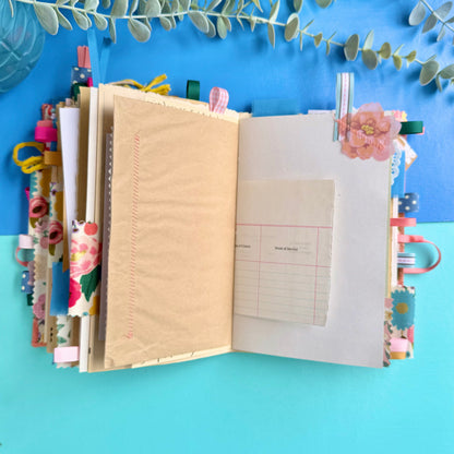 Handmade Journal Rifle Paper Co Fabric - Vintage Blossoms