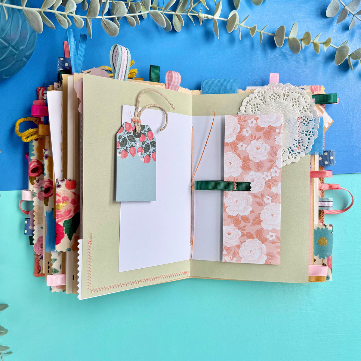 Handmade Journal Rifle Paper Co Fabric - Vintage Blossoms