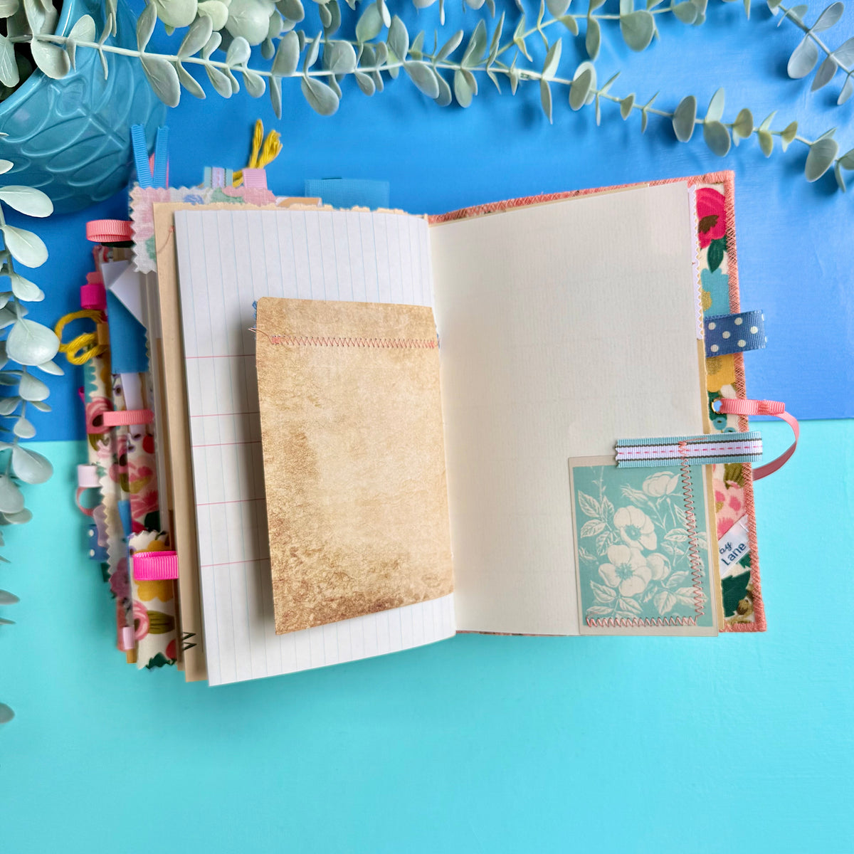 Handmade Journal Rifle Paper Co Fabric - Vintage Blossoms