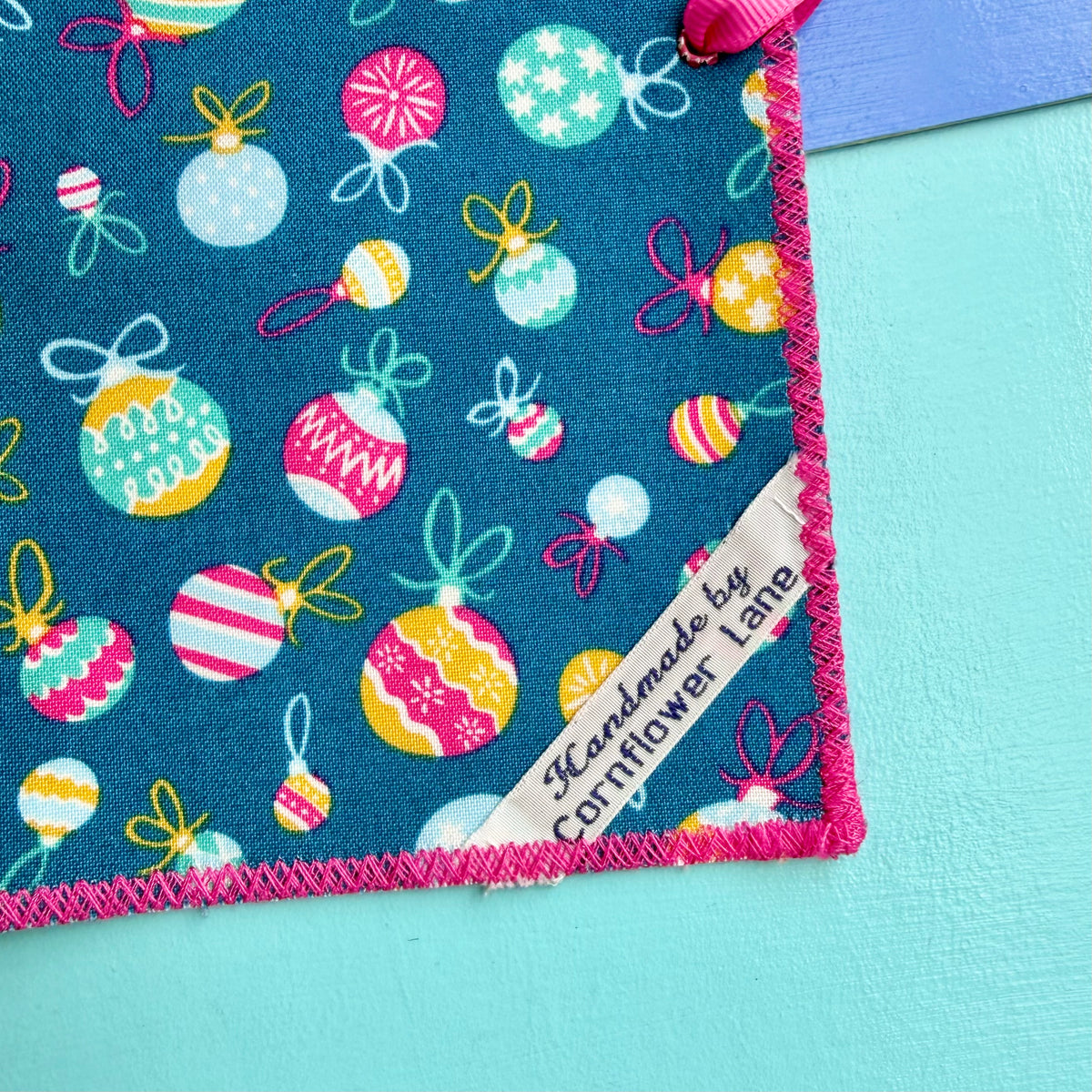 Handmade Christmas Journal - Liberty Tumbling Baubles Fabric Cover
