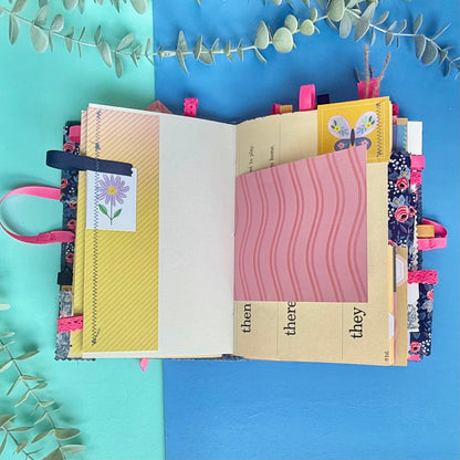 Handmade Junk Journal - Rifle Paper Co Fabric Cover - Rosa