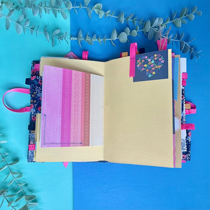 Handmade Junk Journal - Rifle Paper Co Fabric Cover - Rosa