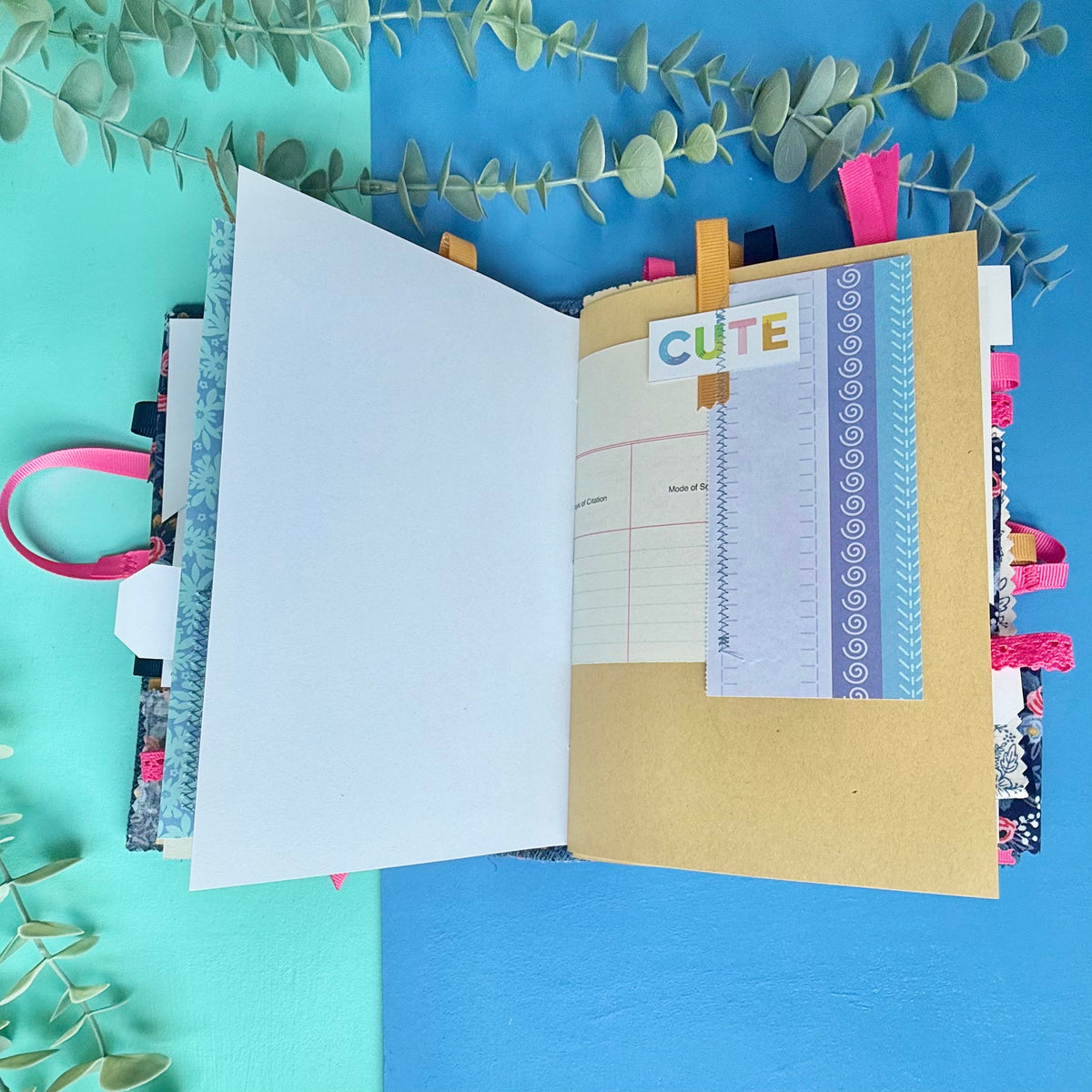 Handmade Junk Journal - Rifle Paper Co Fabric Cover - Rosa