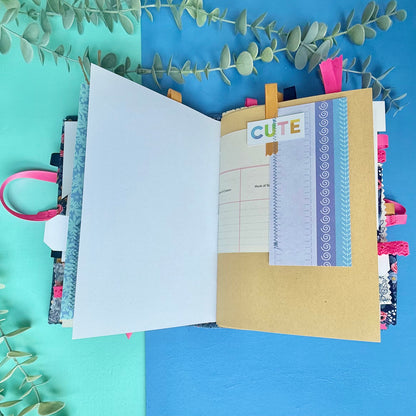 Handmade Junk Journal - Rifle Paper Co Fabric Cover - Rosa