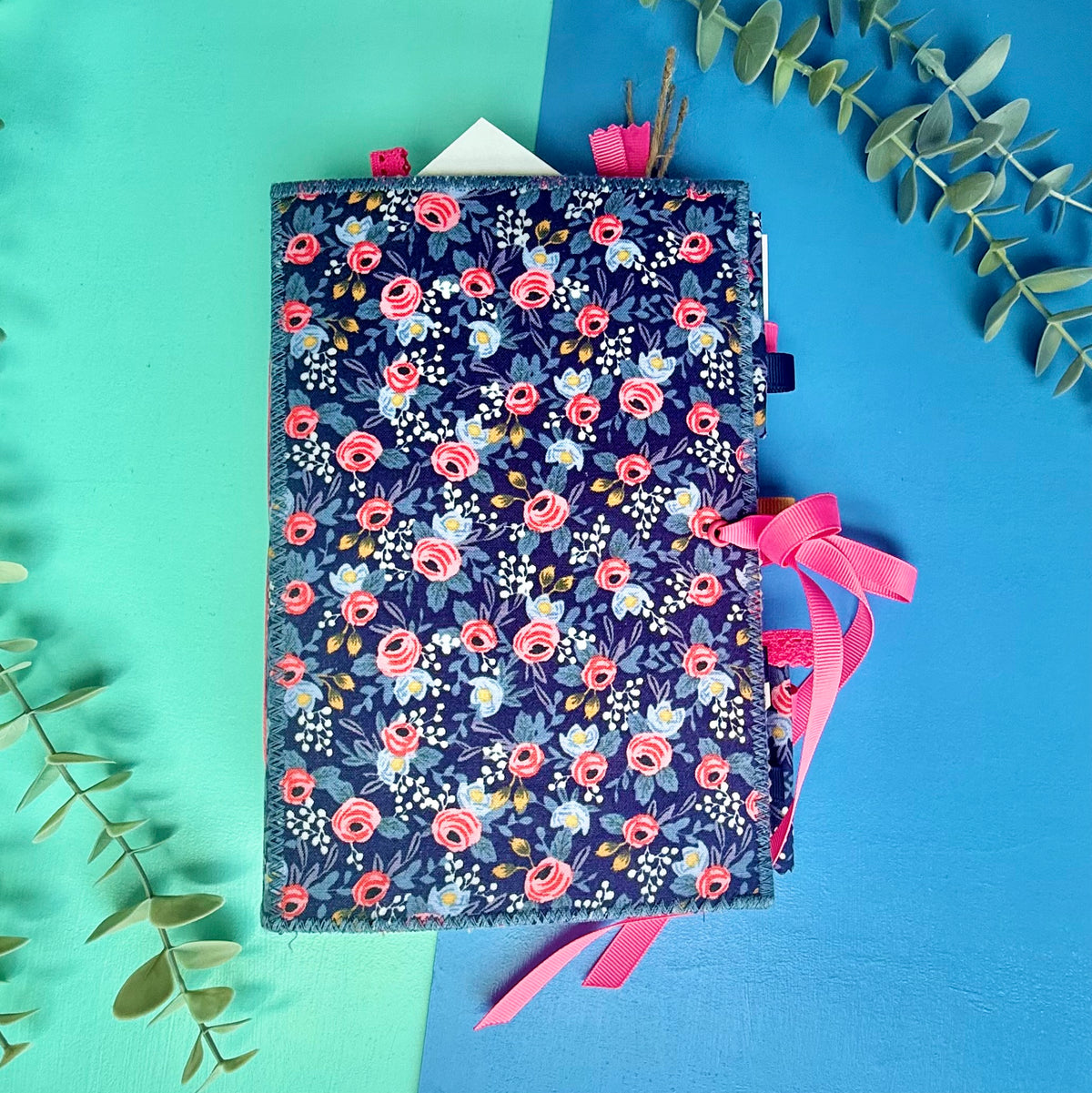 Handmade Junk Journal - Rifle Paper Co Fabric Cover - Rosa