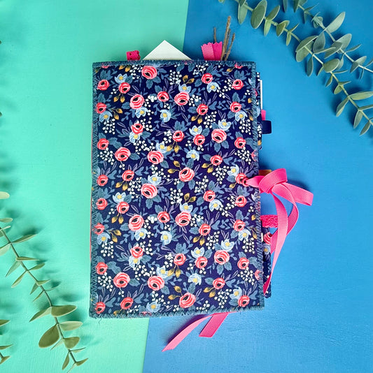 Handmade Junk Journal - Rifle Paper Co Fabric Cover - Rosa