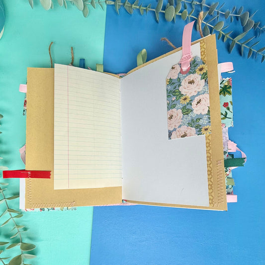 Handmade Journal Liberty Fabric Cover - Midsummer Wildflower Field