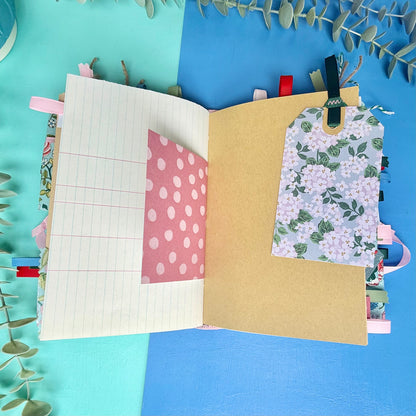 Handmade Journal Liberty Fabric Cover - Midsummer Wildflower Field