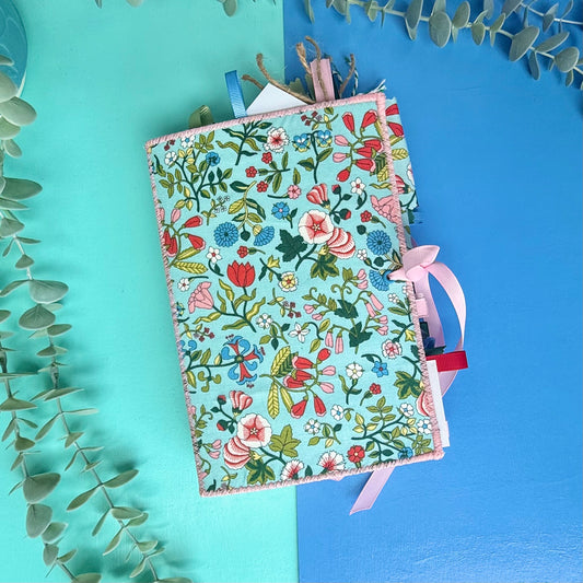 Handmade Journal Liberty Fabric Cover - Midsummer Wildflower Field
