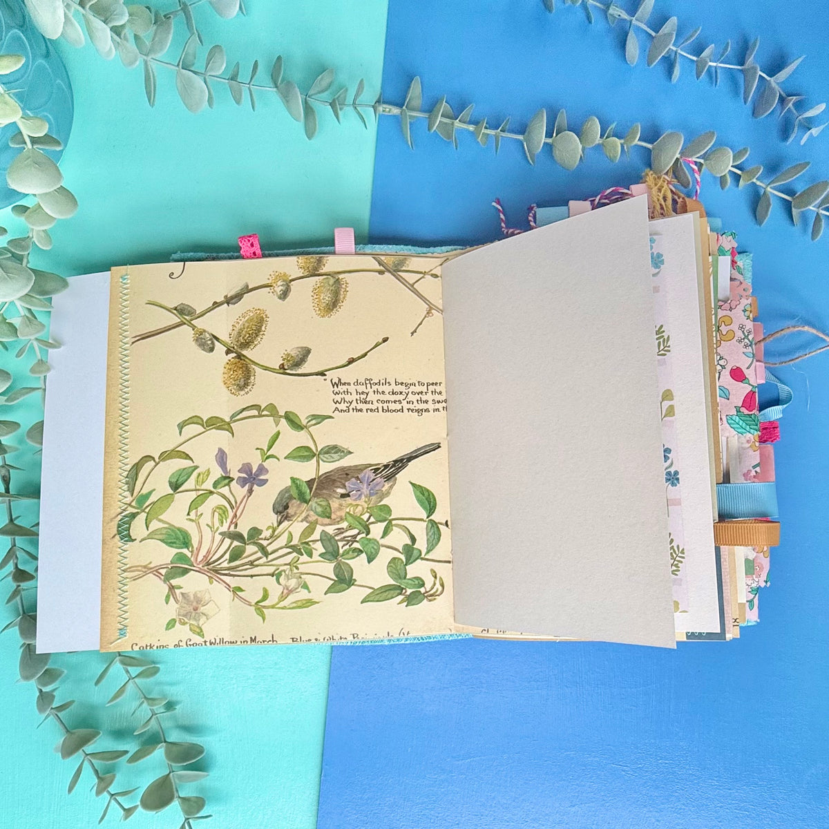 Handmade Journal Liberty Fabric Cover - Sunrise Wildflower Field