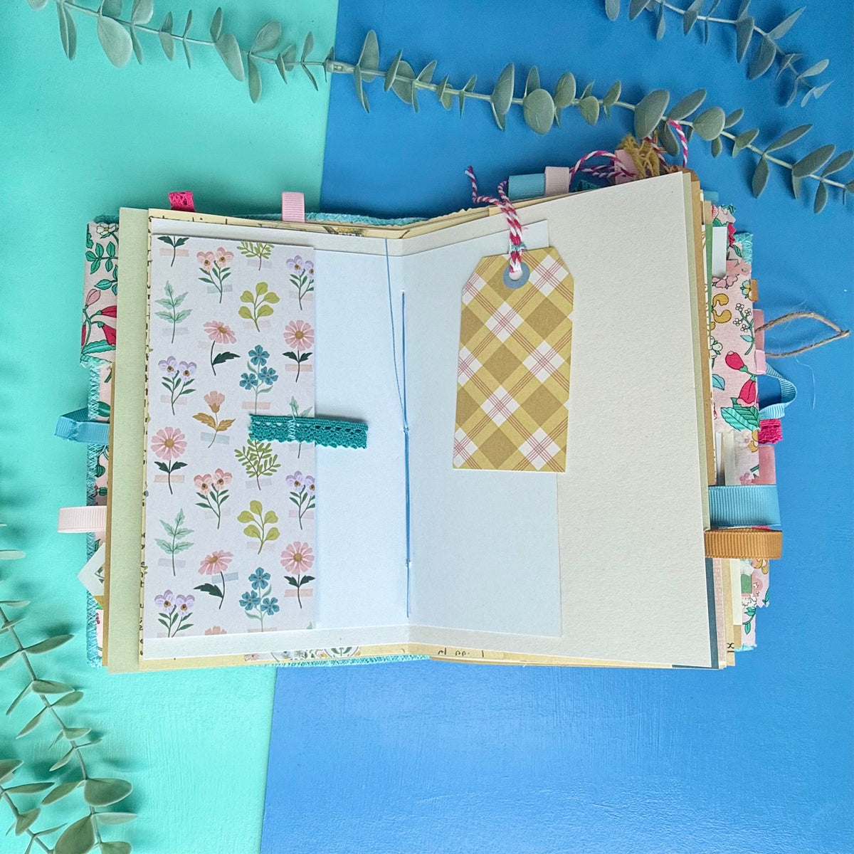 Handmade Journal Liberty Fabric Cover - Sunrise Wildflower Field