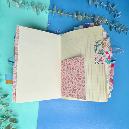 Handmade Journal Liberty Fabric Cover - Sunrise Wildflower Field