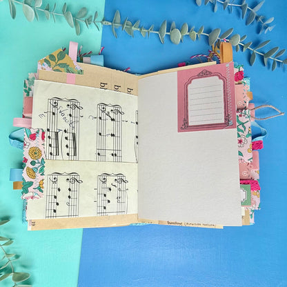 Handmade Journal Liberty Fabric Cover - Sunrise Wildflower Field