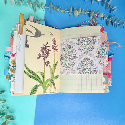Handmade Journal Liberty Fabric Cover - Sunrise Wildflower Field