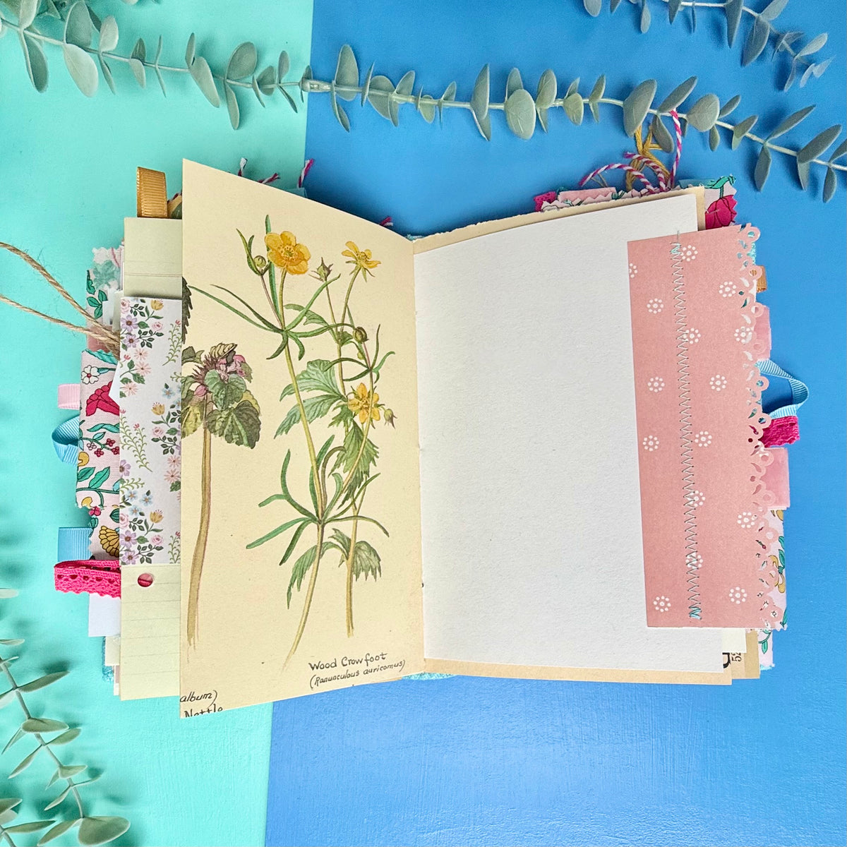 Handmade Journal Liberty Fabric Cover - Sunrise Wildflower Field