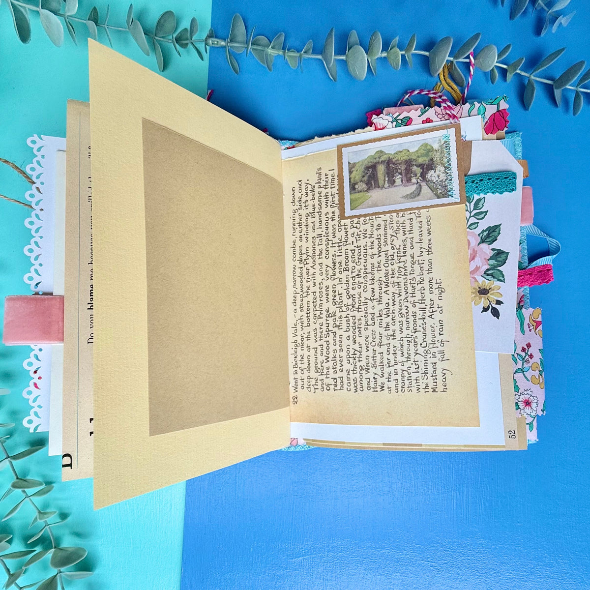 Handmade Journal Liberty Fabric Cover - Sunrise Wildflower Field