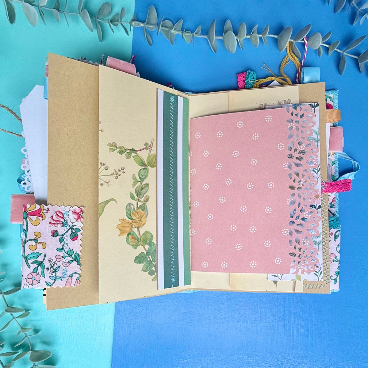 Handmade Journal Liberty Fabric Cover - Sunrise Wildflower Field
