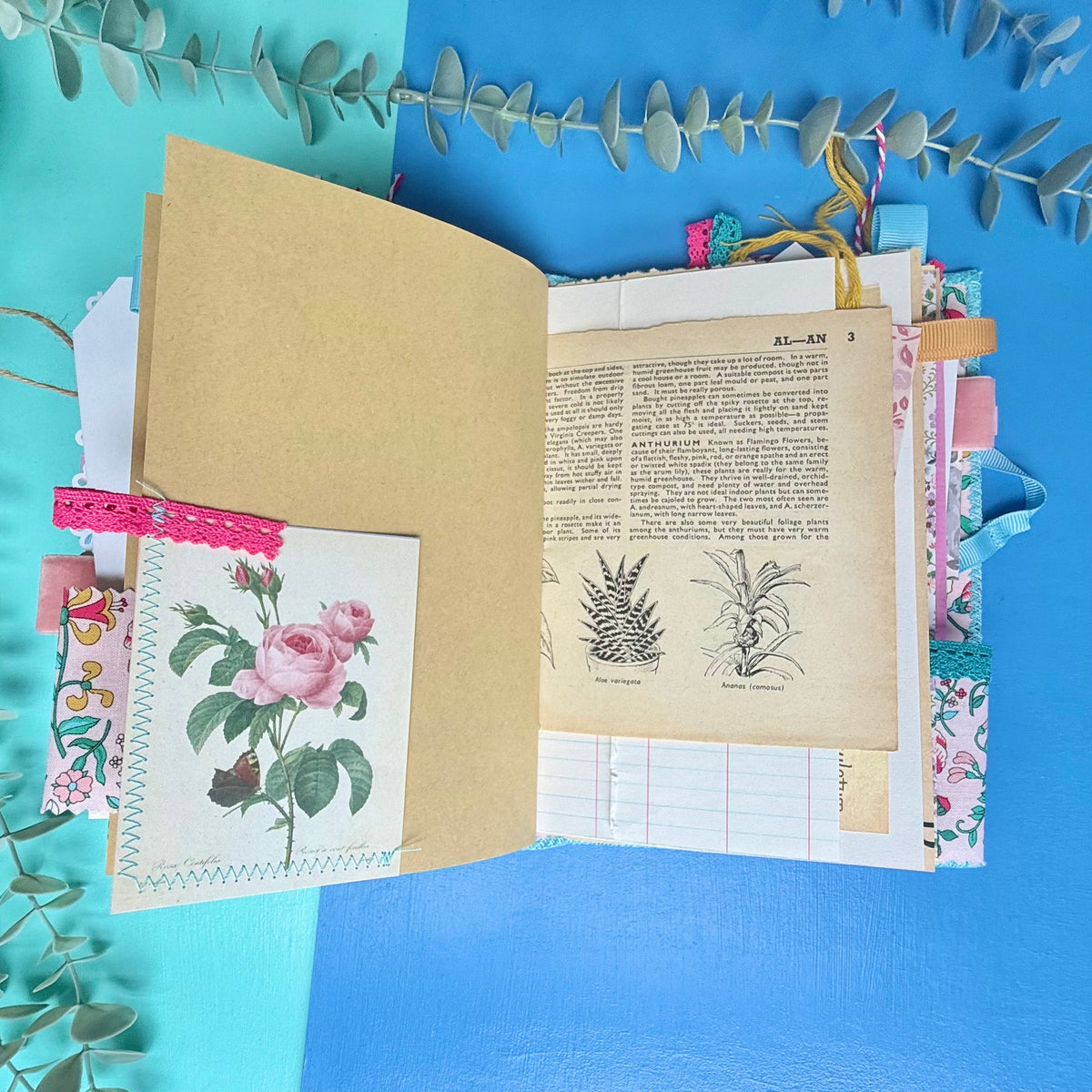 Handmade Journal Liberty Fabric Cover - Sunrise Wildflower Field