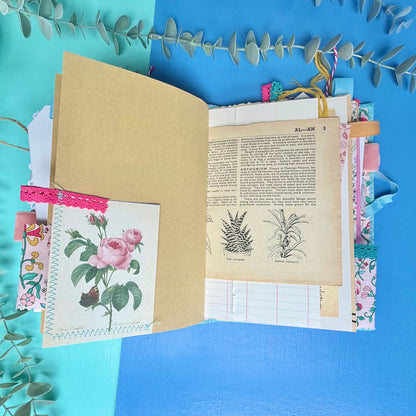 Handmade Journal Liberty Fabric Cover - Sunrise Wildflower Field