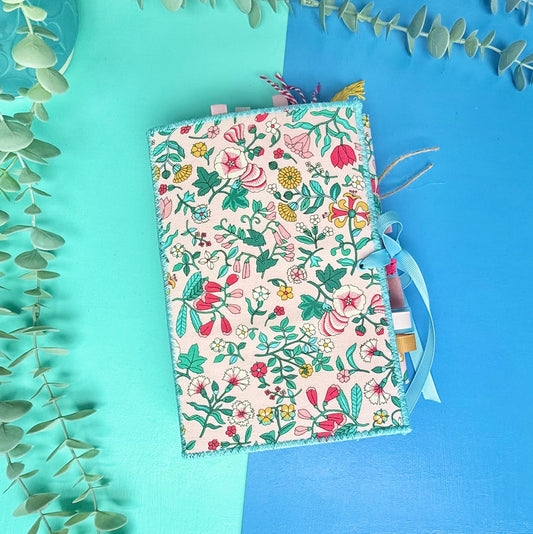 Handmade Journal Liberty Fabric Cover - Sunrise Wildflower Field