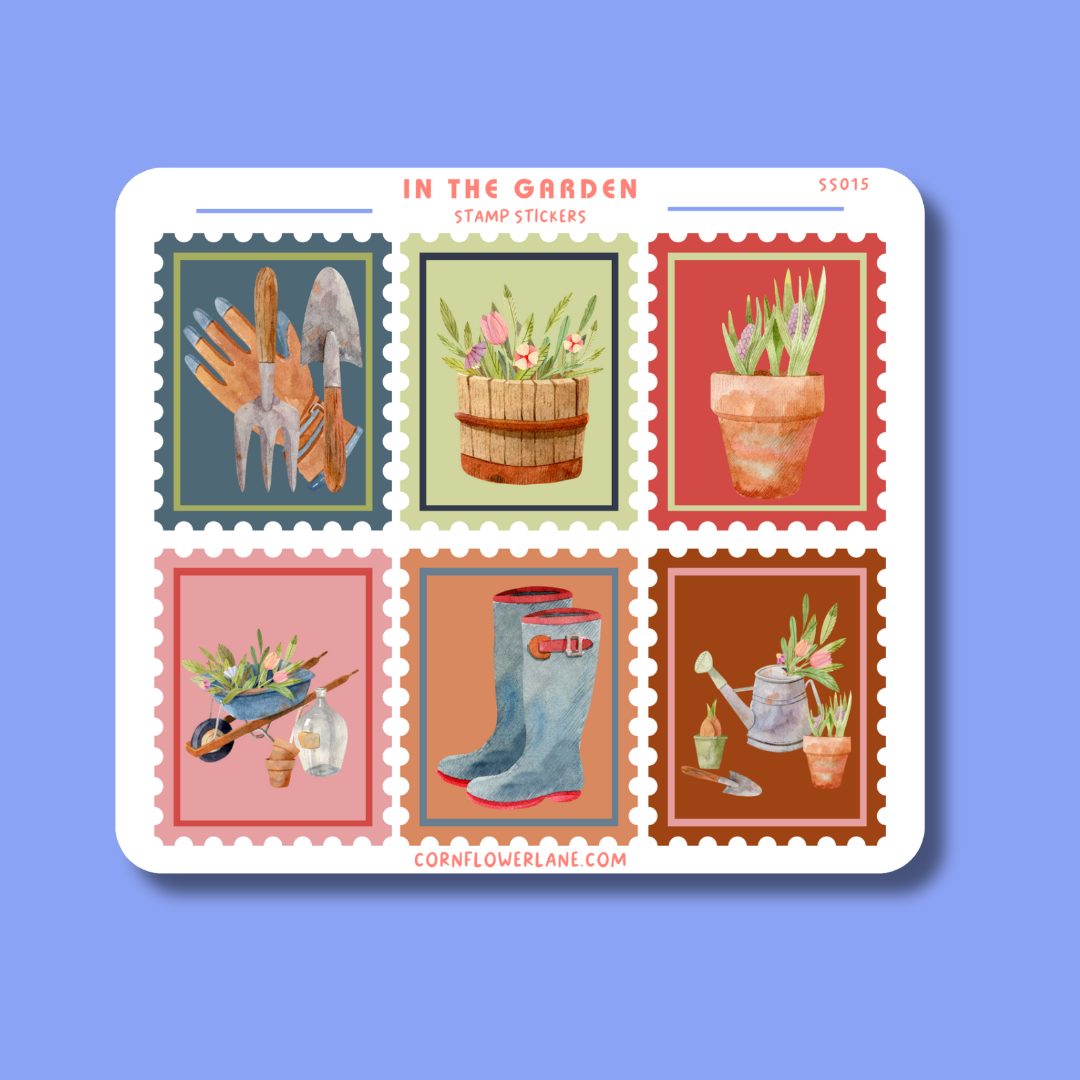 In The Garden Stamp Stickers