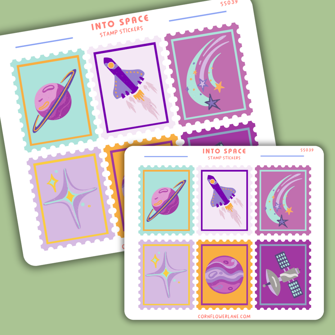 Into Space Stamp Stickers