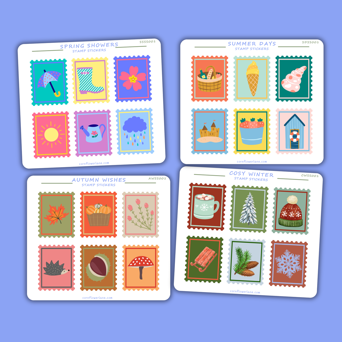 Stamp Stickers - Four Seasons Collection
