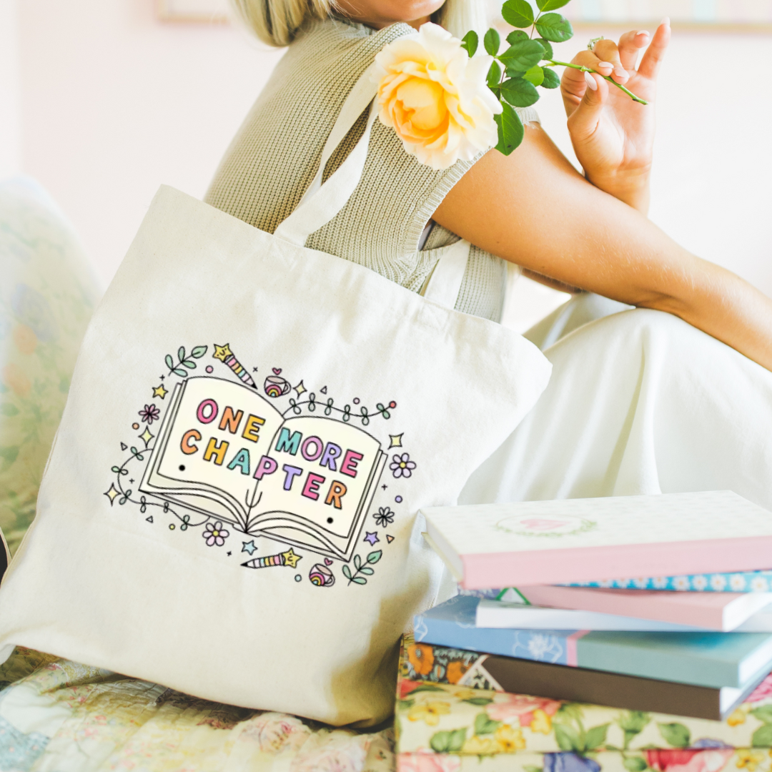 Book Lovers Tote Bag - 'One More Chapter' Cotton Bag