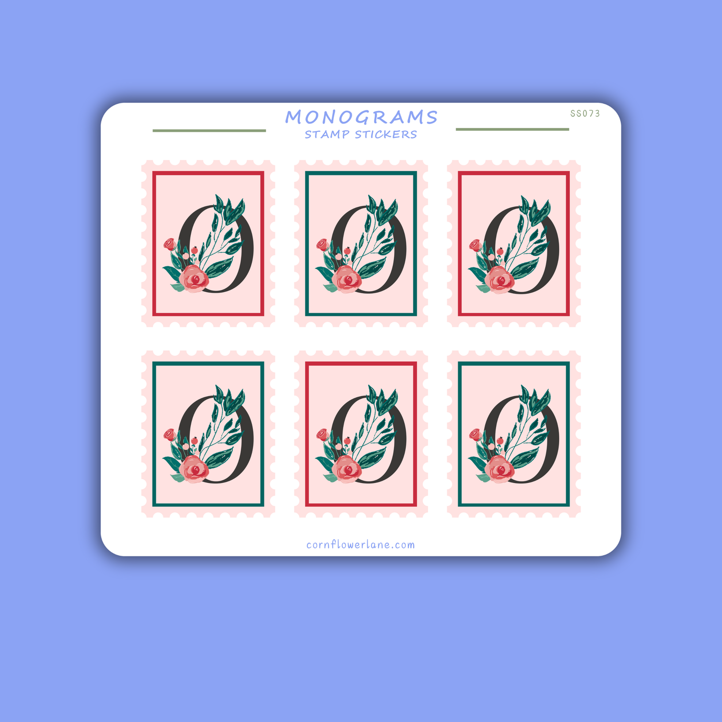 Stamp Stickers - Floral Monogram Collection