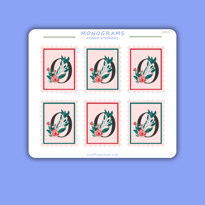 Stamp Stickers - Floral Monogram Collection