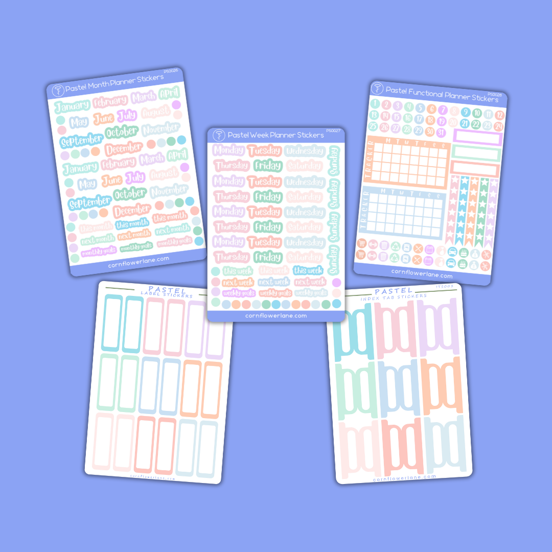 Pastel Planner Stickers Bundle