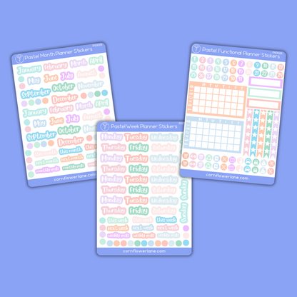 Pastel A6 Planner Stickers