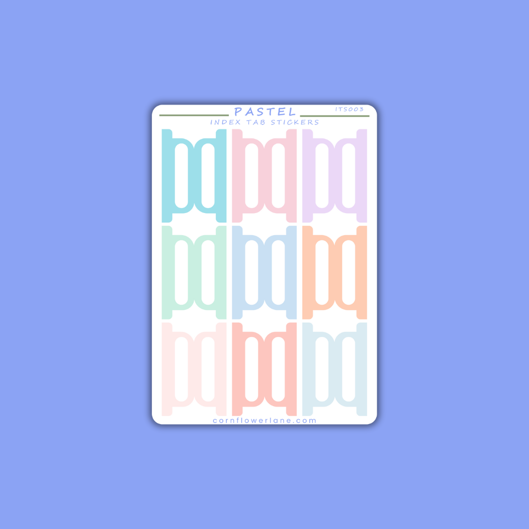 Colour Palette Index Tabs Sticker Sheet