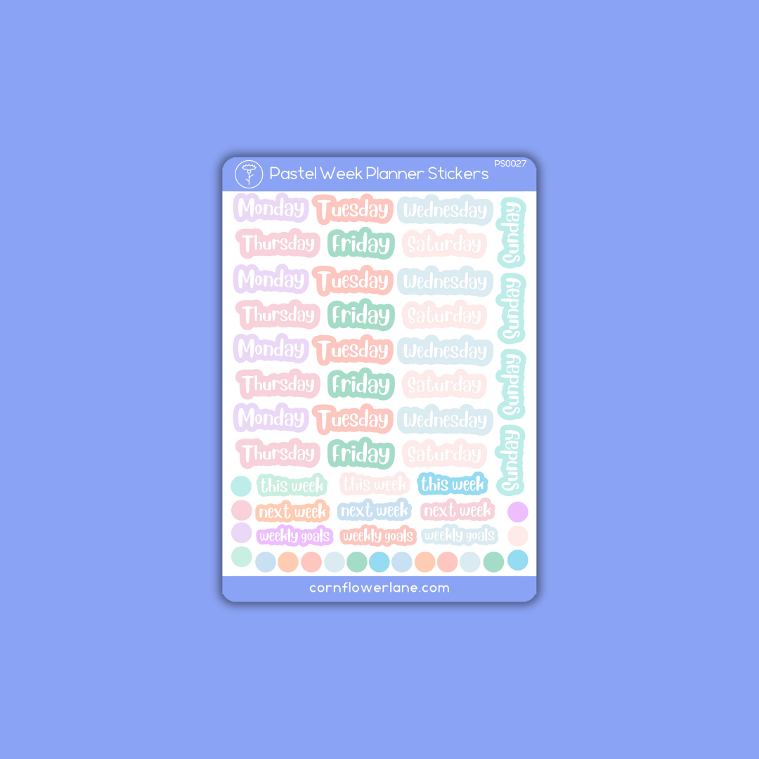 Pastel Planner Stickers Bundle