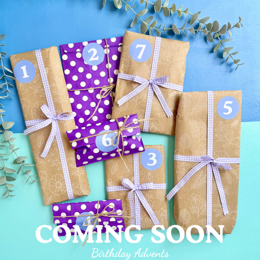 *COMING SOON* Purple Birthday Advent Calendar – 7 Days of Stationery Joy