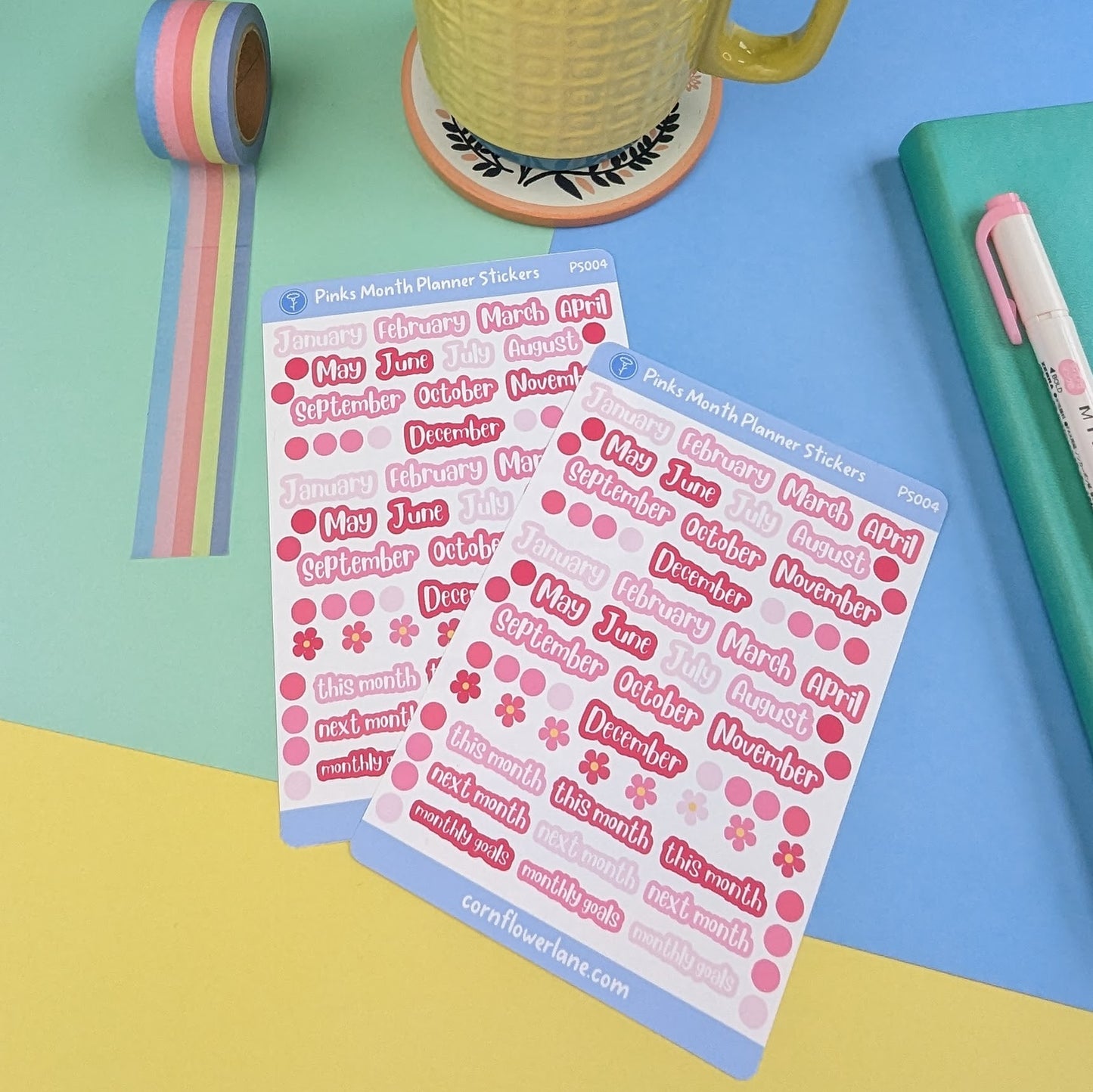 Pinks Month Planner Sticker Sheet