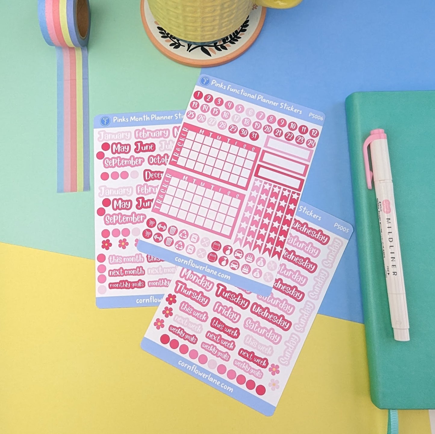 Pinks Functional Planner Sticker Sheet